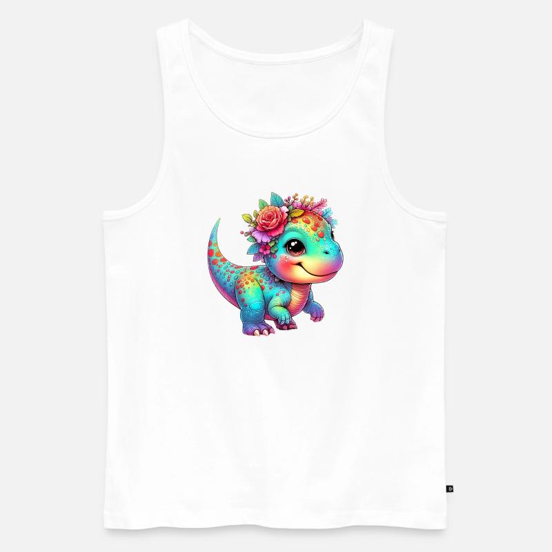Dinosaurier - Männer Premium Bio Tank Top - Weiß