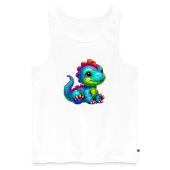 Dinosaure - Débardeur bio Premium Homme - blanc - Devant - Michal (187cm)