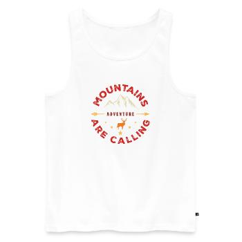 Les montagnes vous appellent - Aventure en plein air - Débardeur bio Premium Homme - blanc - Devant - AI Model Male 178 light (178cm)