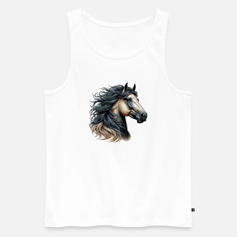 Pferd - Männer Premium Bio Tank Top - Weiß