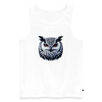 Hibou - Débardeur bio Premium Homme - blanc - Devant - Michal (187cm)