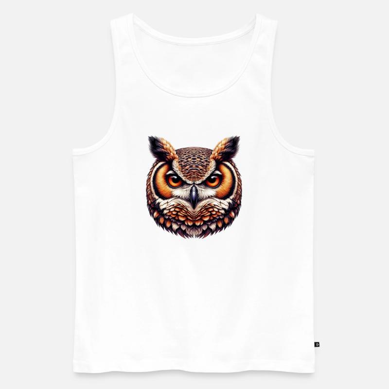 Eule - Männer Premium Bio Tank Top - Weiß