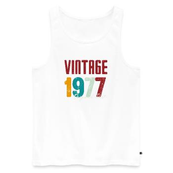 Millésime 1977 Partie originale - Débardeur bio Premium Homme - blanc - Devant - Michal (187cm)