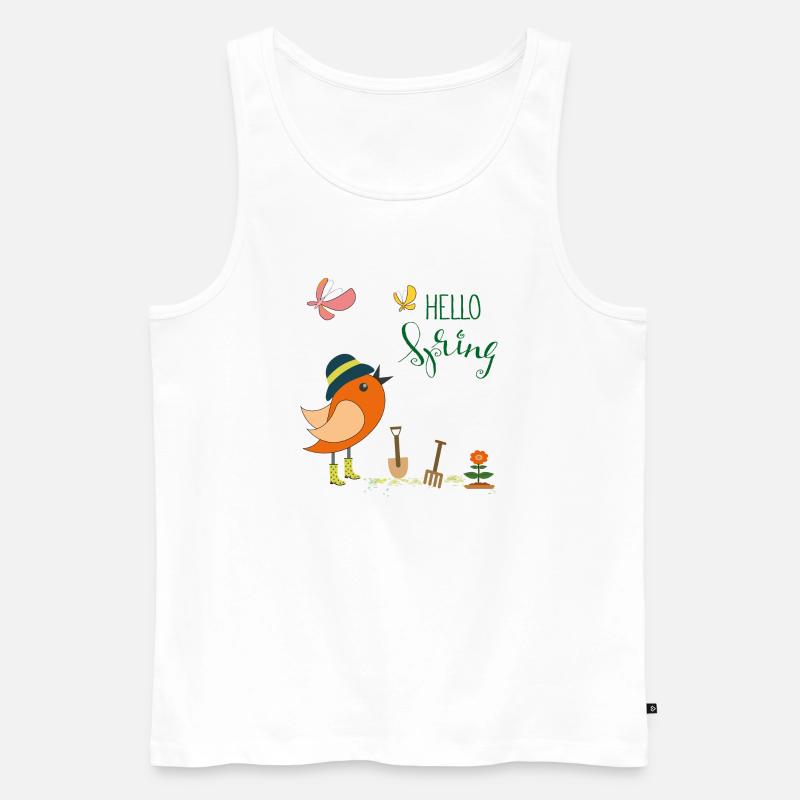 Hello Spring Garten - Männer Premium Bio Tank Top - Weiß