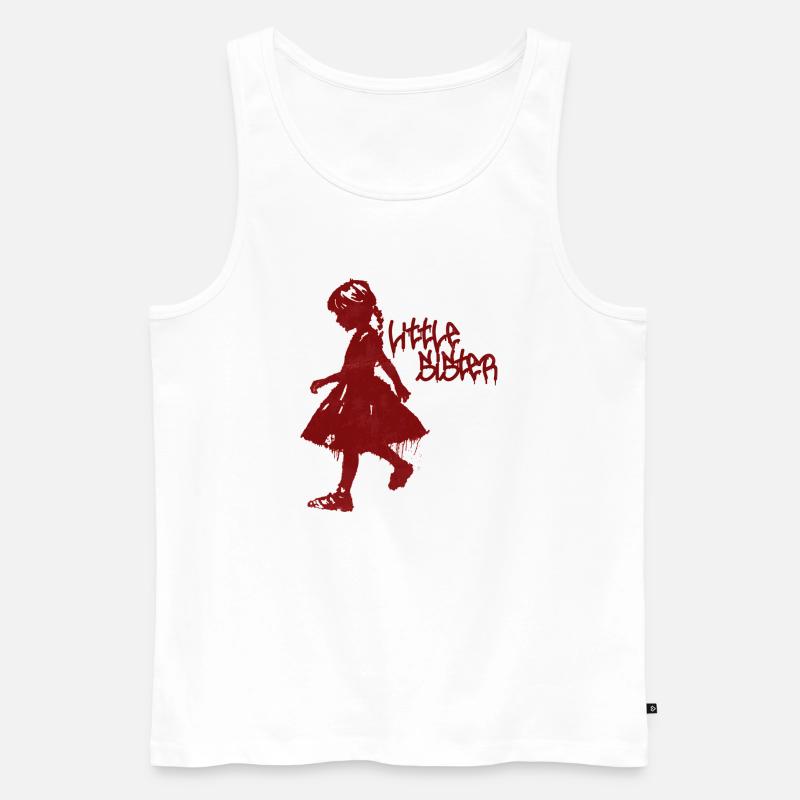 Kleine Mädchen-Graffiti-Silhouette - Männer Premium Bio Tank Top - Weiß