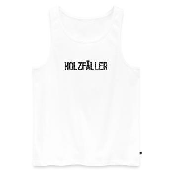Holzfäller Spruch Waldarbeit Holzarbeit Kettensäge - Männer Premium Bio Tank Top - Weiß - Vorne - Michal (187cm)