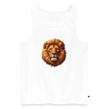 Lion - Men's Premium Organic Tank Top - white - Front - AI Model Male 178 light (178cm)