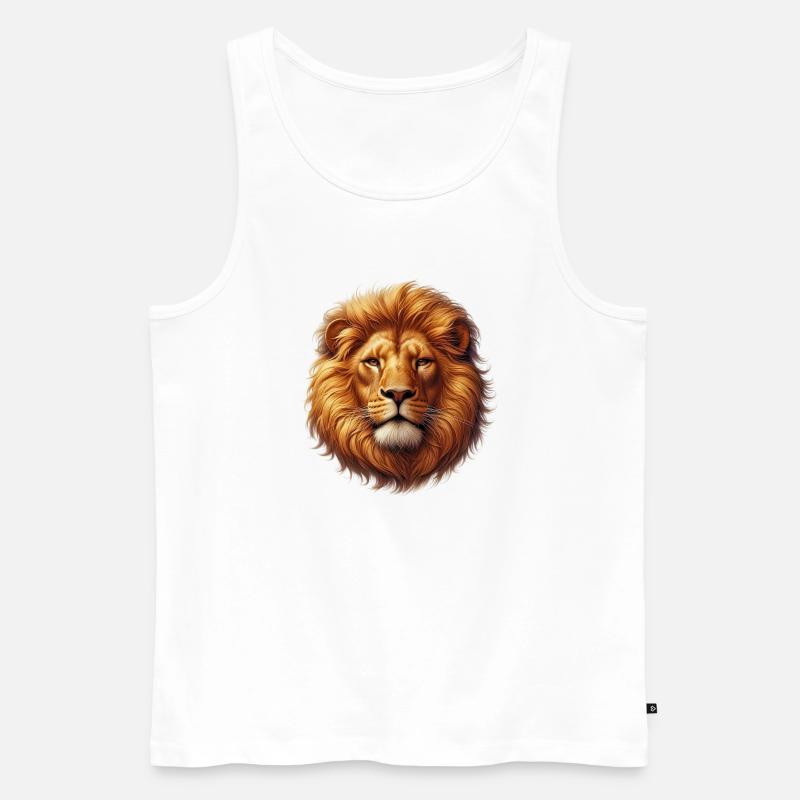 Löwe - Männer Premium Bio Tank Top - Weiß