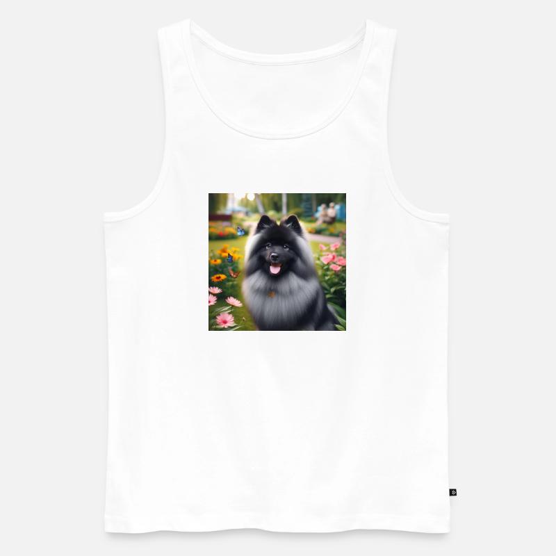 Wolspitz Keeshond - Männer Premium Bio Tank Top - Weiß