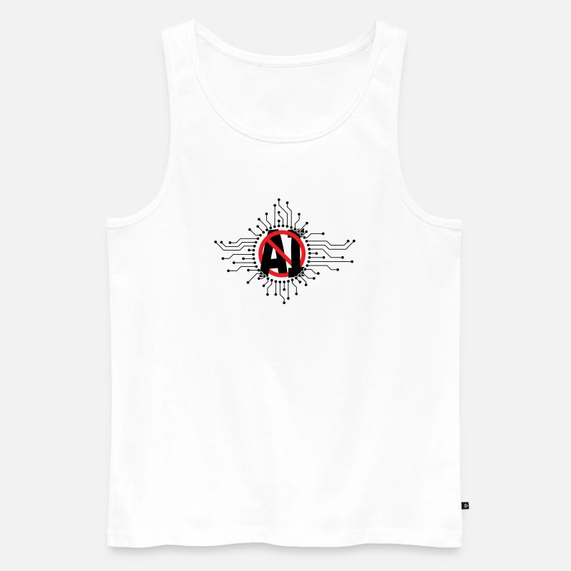 Stop, don't use artificial intelligence, AI. - Men's Premium Organic Tank Top - white