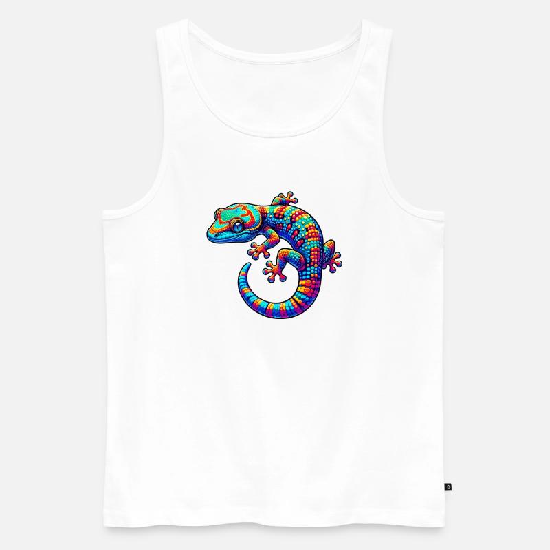 Gecko - Männer Premium Bio Tank Top - Weiß