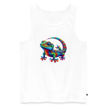 Gecko - Débardeur bio Premium Homme - blanc - Devant - Michal (187cm)