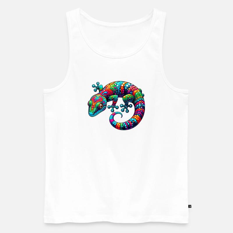 Gecko - Männer Premium Bio Tank Top - Weiß