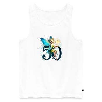 50 Jahre Fee Elfe süß Geburtstag Geschenk - Männer Premium Bio Tank Top - Weiß - Vorne - Michal (187cm)