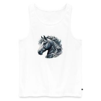 Cheval - Débardeur bio Premium Homme - blanc - Devant - Michal (187cm)