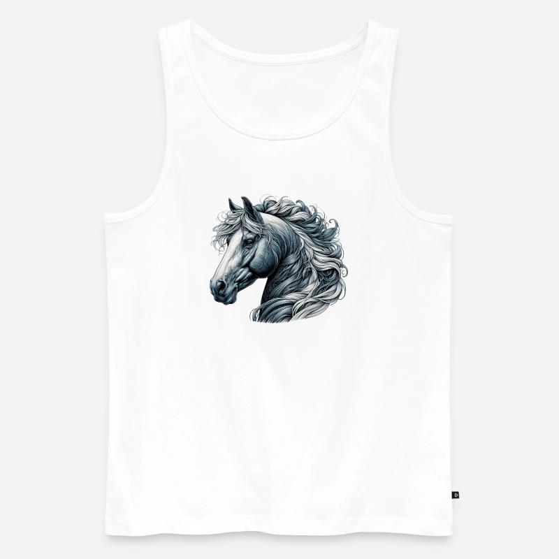 Pferd - Männer Premium Bio Tank Top - Weiß