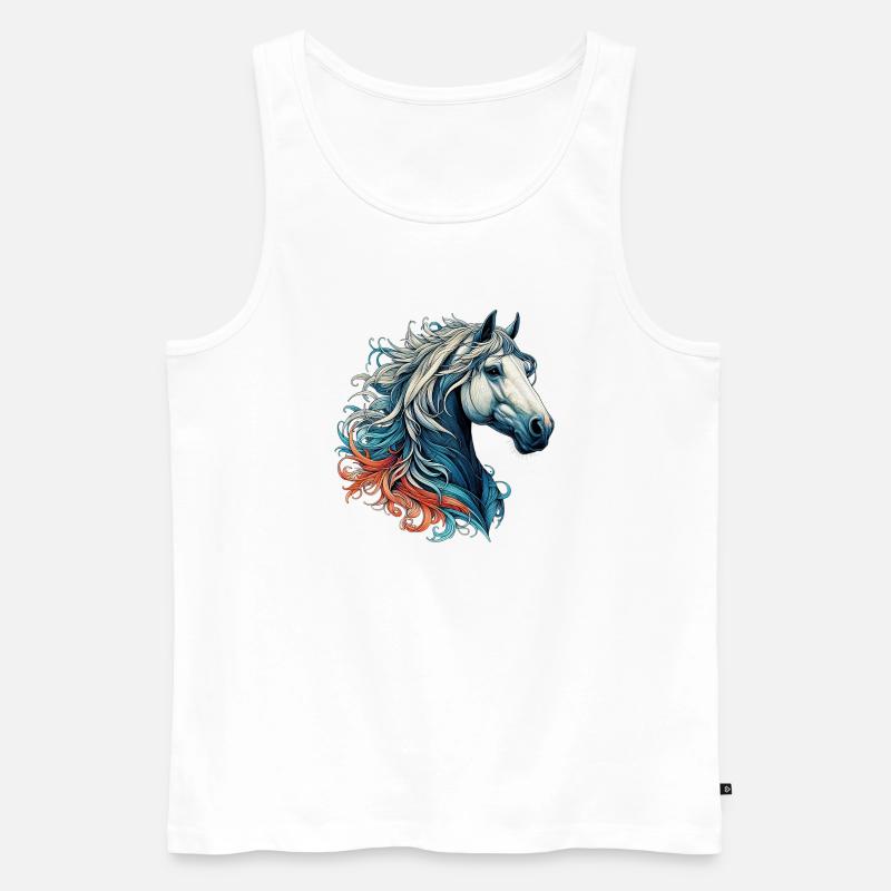 Pferd - Männer Premium Bio Tank Top - Weiß