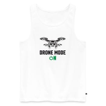 Mode drone activé - Débardeur bio Premium Homme - blanc - Devant - AI Model Male 178 light (178cm)