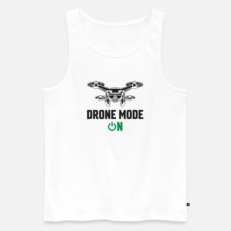 Drohnen-Modus Ein - Männer Premium Bio Tank Top - Weiß