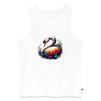Cygne - Débardeur bio Premium Homme - blanc - Devant - Michal (187cm)