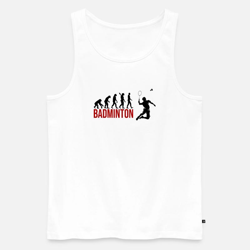 Evolution Badminton - Männer Premium Bio Tank Top - Weiß