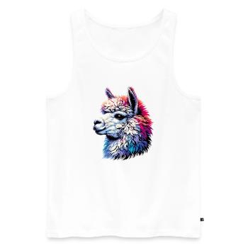 Alpaca - Men's Premium Organic Tank Top - white - Front - AI Model Male 178 light (178cm)