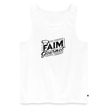 Gourmet Hunger - Foodie - Men's Premium Organic Tank Top - white - Front - AI Model Male 178 light (178cm)