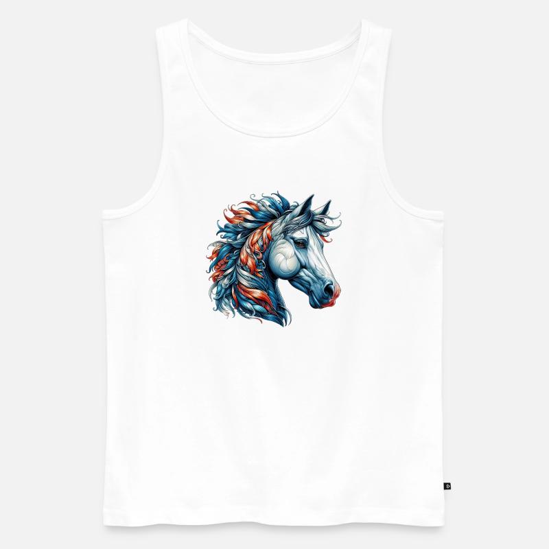 Pferd - Männer Premium Bio Tank Top - Weiß