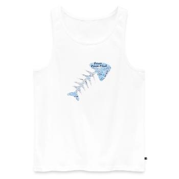 FISH. APRIL FOOL - Men's Premium Organic Tank Top - white - Front - AI Model Male 178 light (178cm)