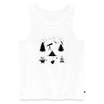 La vie en camping - Débardeur bio Premium Homme - blanc - Devant - AI Model Male 178 light (178cm)