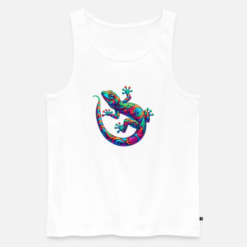 Gecko - Männer Premium Bio Tank Top - Weiß