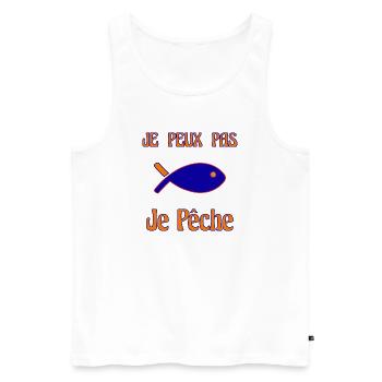 I CAN'T. FISHING. FISH. APRIL FOOL - Men's Premium Organic Tank Top - white - Front - Michal (187cm)