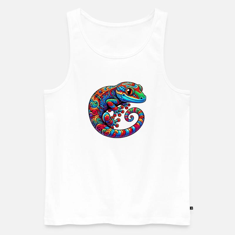 Gecko - Männer Premium Bio Tank Top - Weiß