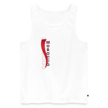 Flag of Morocco that inspires respect and admiration - Men's Premium Organic Tank Top - white - Front - AI Model Male 178 light (178cm)