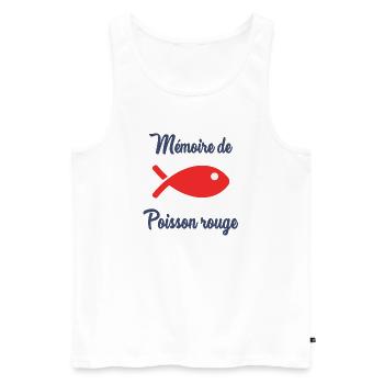 POISSON. MEMOIRE. SARDINE. POISSON D'AVRIL. MER - Débardeur bio Premium Homme - blanc - Devant - Michal (187cm)