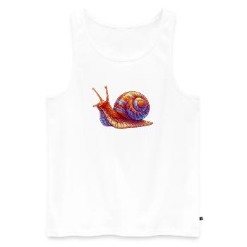 Schnecke - Männer Premium Bio Tank Top - Weiß - Vorne - Michal (187cm)