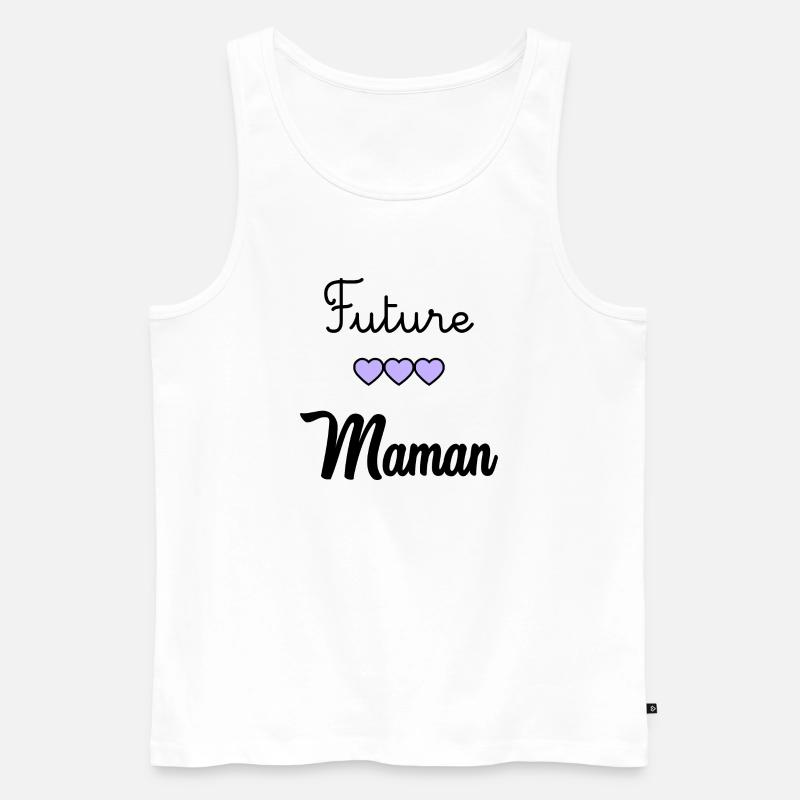 WERDENDE MAMA - Männer Premium Bio Tank Top - Weiß