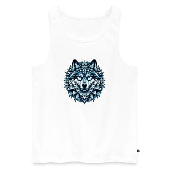 Wolf - Men's Premium Organic Tank Top - white - Front - Michal (187cm)