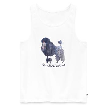 Caniche caniche Puddel - Débardeur bio Premium Homme - blanc - Devant - Michal (187cm)
