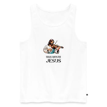 Violinen Akkorde für Jesus Christlicher Gott - Männer Premium Bio Tank Top - Weiß - Vorne - Michal (187cm)