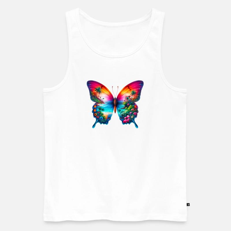 Schmetterling - Männer Premium Bio Tank Top - Weiß
