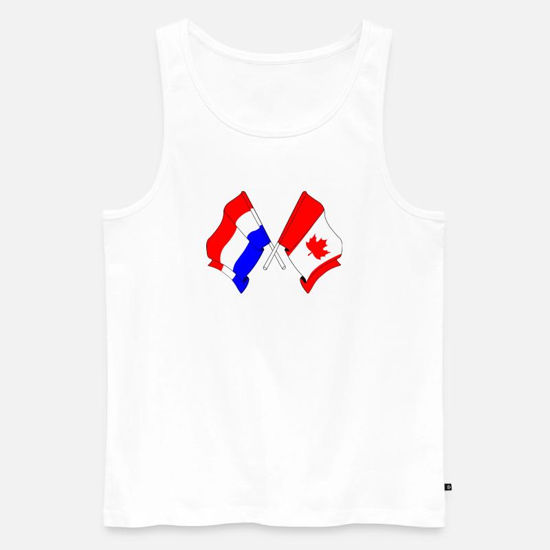 Drapeau des Pays-Bas et drapeau du Canada - Débardeur bio Premium Homme - blanc