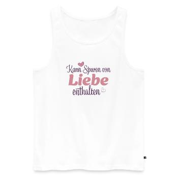 Kann Spuren von Liebe enthalten - Männer Premium Bio Tank Top - Weiß - Vorne - Michal (187cm)