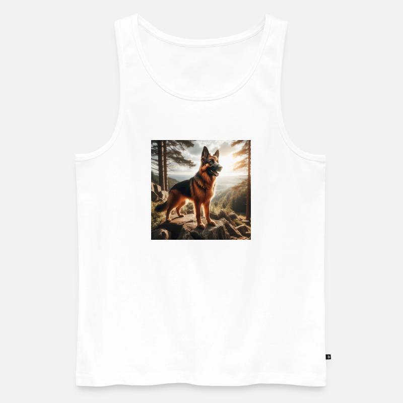 Deutscher Schäferhund Kunst - Männer Premium Bio Tank Top - Weiß