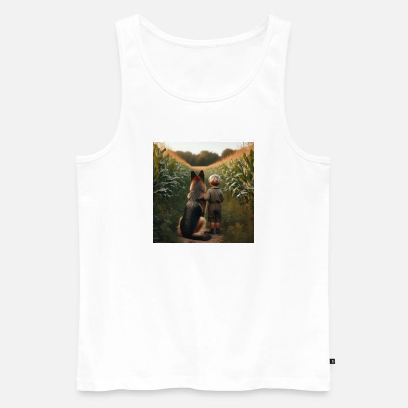 Deutscher Schäferhund Kunst - Männer Premium Bio Tank Top - Weiß