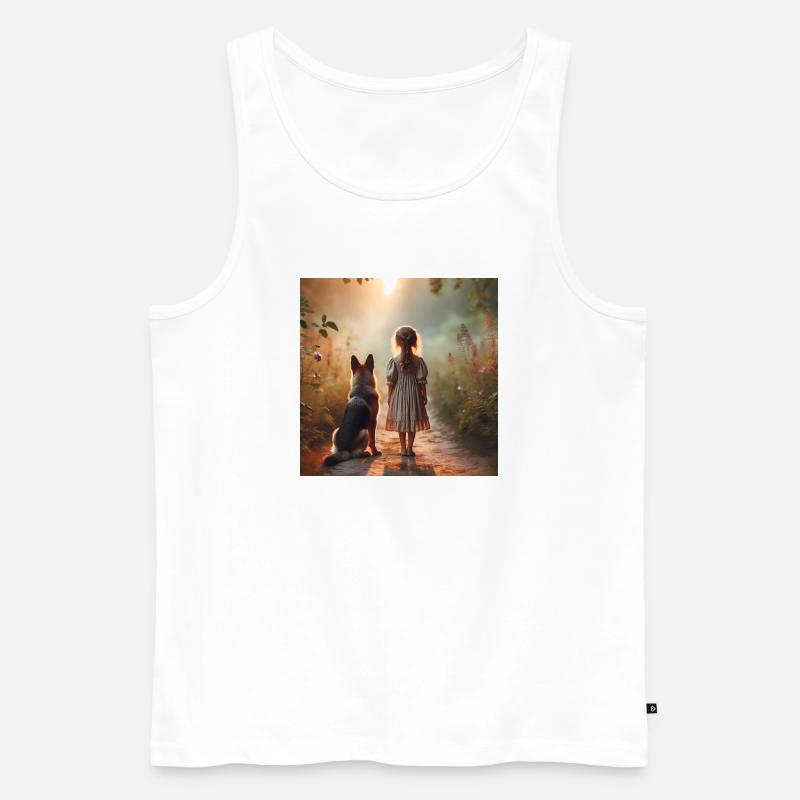Deutscher Schäferhund Kunst - Männer Premium Bio Tank Top - Weiß