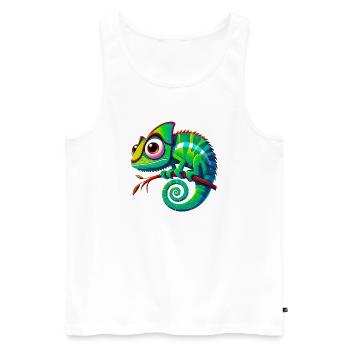 Chamäleon - Männer Premium Bio Tank Top - Weiß - Vorne - Michal (187cm)