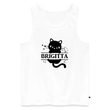 T-Shirt Brigitta T-Shirt Katze Katze Gato - Männer Premium Bio Tank Top - Weiß - Vorne - AI Model Male 178 light (178cm)