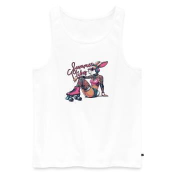 summer vibes sommer eis vintage 60er sixtys - Männer Premium Bio Tank Top - Weiß - Vorne - AI Model Male 178 light (178cm)