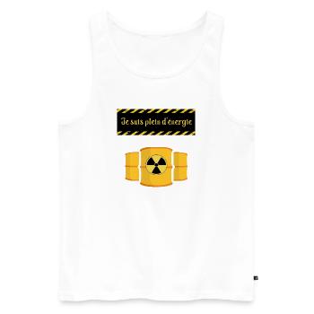 Ich bin voller Energie - Männer Premium Bio Tank Top - Weiß - Vorne - AI Model Male 178 light (178cm)